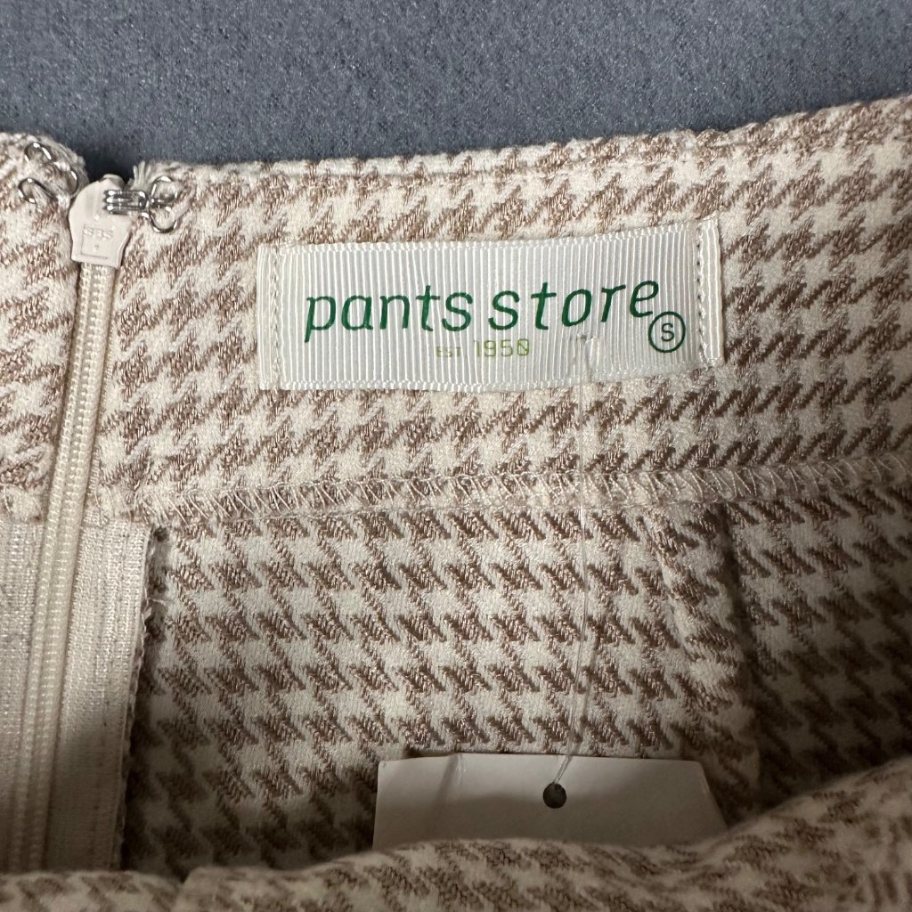 Pants Store Womens Small Beige Houndstooth Print Faux Wrap Skirt Skort Nwt — image 2 of 7